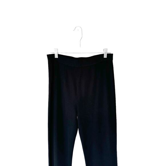 Misook Pants Black Basic Stretch Relaxed Pull On Knit Straight Leg Medium - Picture 3 of 10